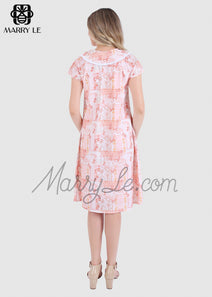 GEOMETRIC SMOCKING WOMEN DRESS – MD546