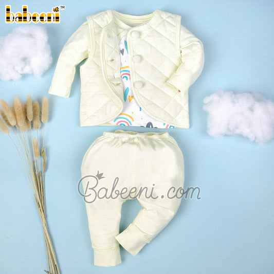 Yellow knit baby set clothing for little girls – GS 09