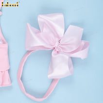 Girl Applique Bubble Flowers And Pink Accent - DR3810