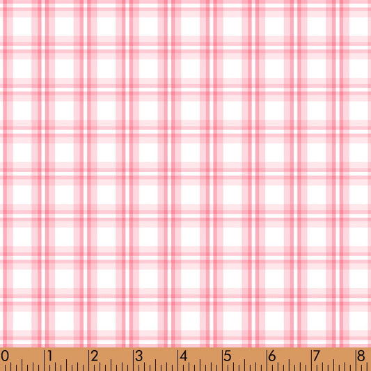 P7 - pink windowpane plaid fabric