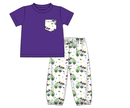K341- Mardi gras truck knit printing 4.0