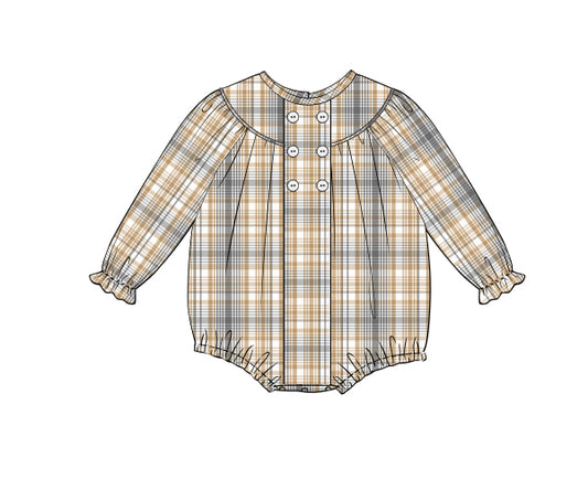 M79 - grey and tan plaid fabric