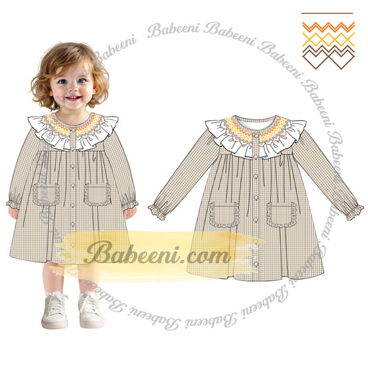 Hand-Smocked Long Sleeve Dress – DR4391