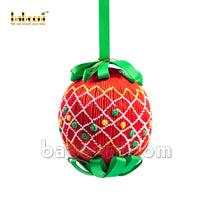 Red smocked Christmas ornament - CO 01