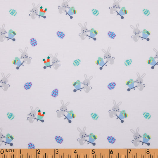 K154- Easter Egg, Rabbit printed 4.0 Knit fabric