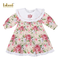 Flower monogram baby dress - DR 3054