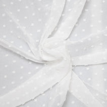 CF04- White Swiss dot chiffon fabric