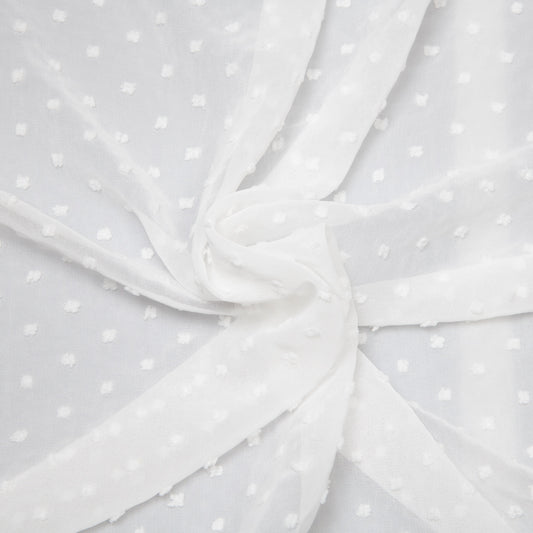 CF04- White Swiss dot chiffon fabric