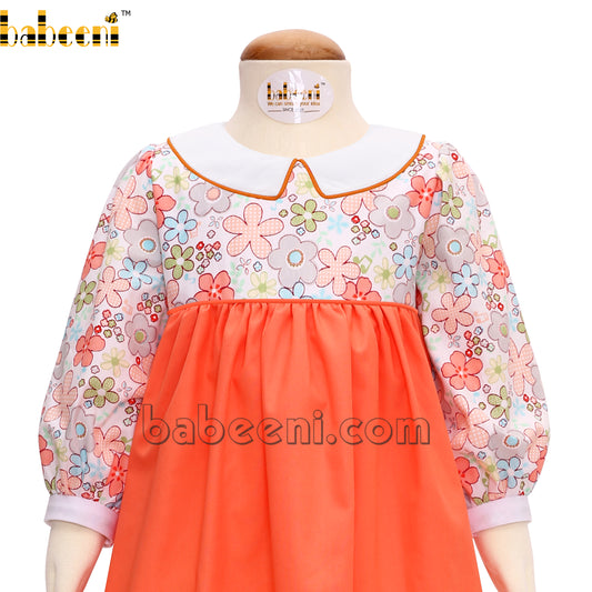 Belle floral girl orange dress- DR 2890