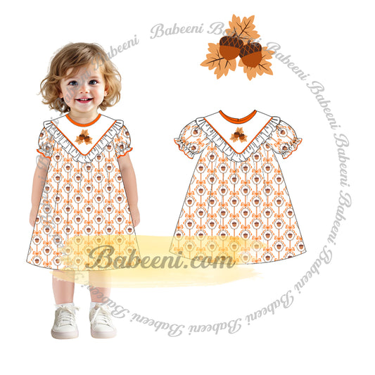 Hand Embroidered Fall Leaf Dress – DR4395