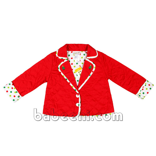 Cute quilted red girls jacket - QC 78