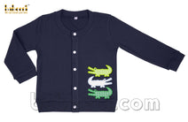 Children crocodile applique cardigan - ST 035