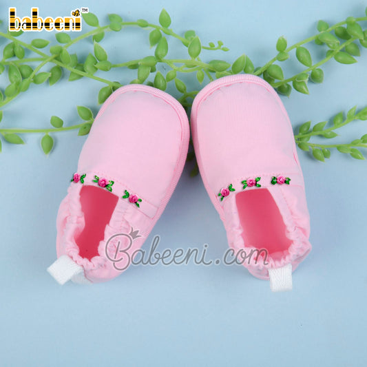 Flower hand embroidery baby shoes – BS 04