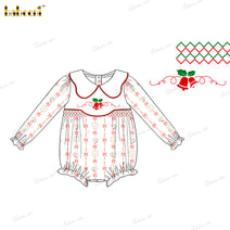 Girl Bubble Geometric Smocked Christmas Theme - DR4049