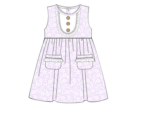 F162- lavender with white floral pique printing 4.0