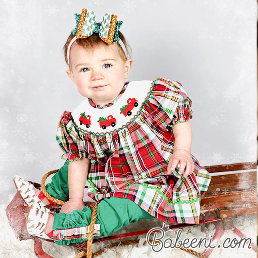 Christmas smocked dress