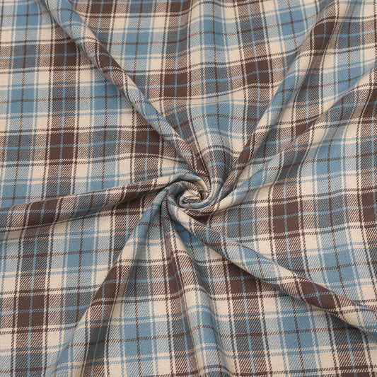 T06-Blue, Brown Tartan Fabric