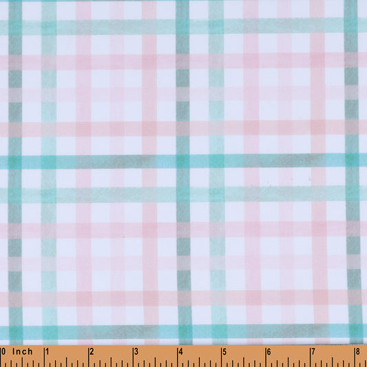 PP18 - Pink and Aqua foam Plaid printed 4.0