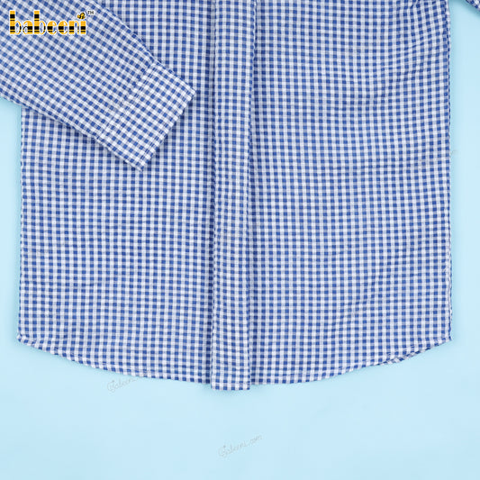 Boy Shirt In Blue With Anchor Embroidered - BC1235