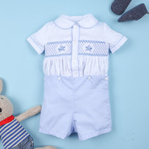 Classy Geometric Hand-smocked  Short Set For Boy - BC1094