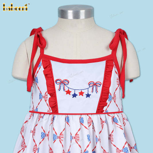 Girl Dress Little Stars Embroidered - DR3998