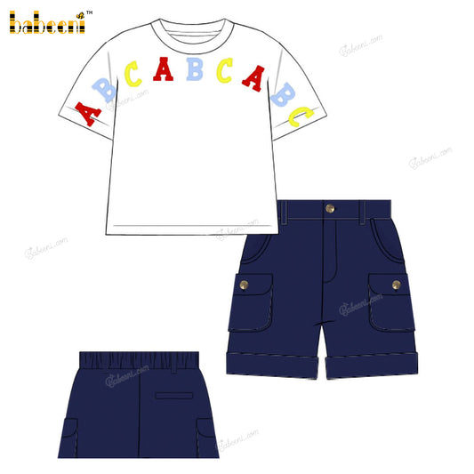 Boy Outfit With ABC Embroidered - BC1271