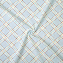 F68- Blue, khaki plaid woven printed 4.0 fabric