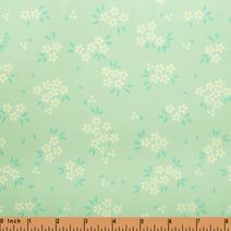 V9- Tiny flowers on 4.0 printed green viscose fabric