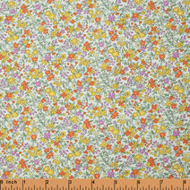 F204- Lemon Chrome, Golden poppy orange floral