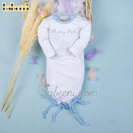Name hand embroidery baby sleep suits – KN 226