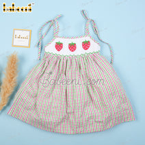 Strawberry Hand-smocked Dress For Girl - DR3547