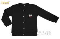 Bull dog applique cardigan - ST 037