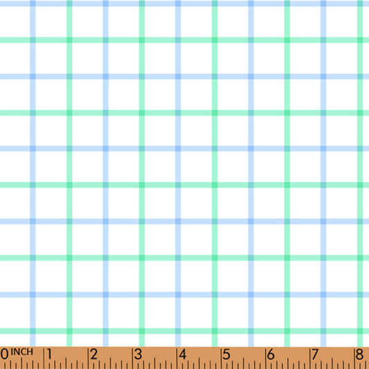 PP169-blue, mint plaid printing 4.0 fabric