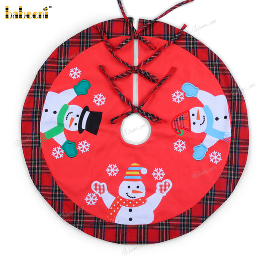 Amazing Christmas theme Applique Snowmen pattern tree skirt - CO 48