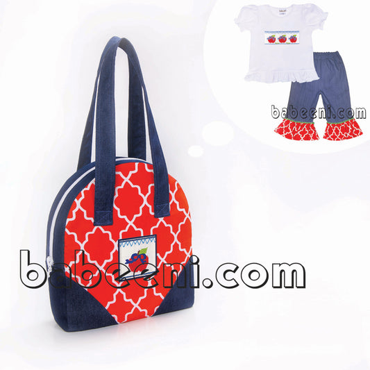 Cute apple smocked handbag - KB 01