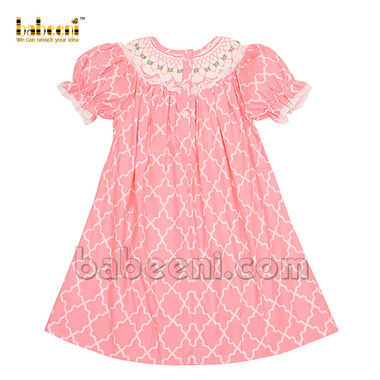 Pink Geometric Flower Girl Dress- DR 3019