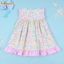 Floral Dress With Pink Accents For Girl - DR3768