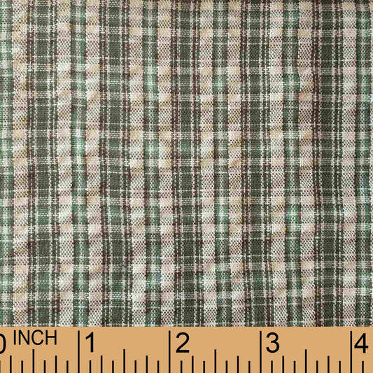 XB23-white, teal plaid seersucker