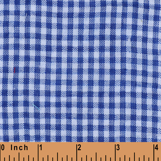 XB49 - Royal blue medium gingham seersucker