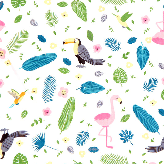 I6 - tropical bird printed fabric