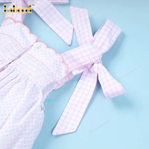 Shirred Bubble With 2 Pink Bows For Girl - DR3667