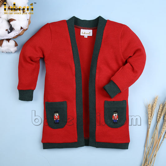 Hand embroidery solider cardigan coat - ST 072