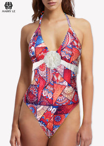 ELEGANT WOMEN OCEAN FLORAL SWIMWEAR - MD81