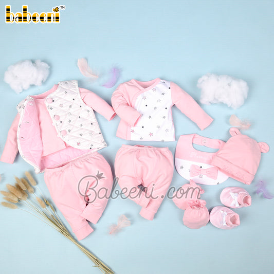 Pink knit baby set clothing for twins – GS 03