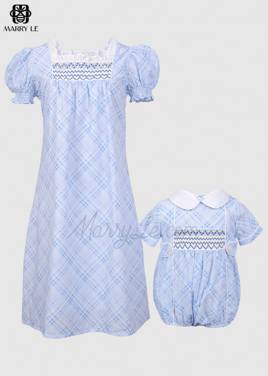 GEOMETRIC SMOCKING MOMMY & ME CLOTHING - MD534