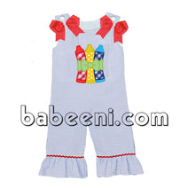 Lovely crayon applique girl longall - DR 2500