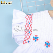 Flower embroidery pintuck baby dress – DR 3508