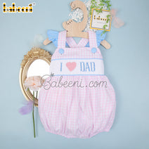 I love Dad's hand smocked bubble For Girl - DR3541