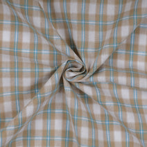 T38- Cream, White, aqua flannel fabric