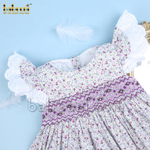 Lovely baby girl geometric smocked floral dress - DR 3302